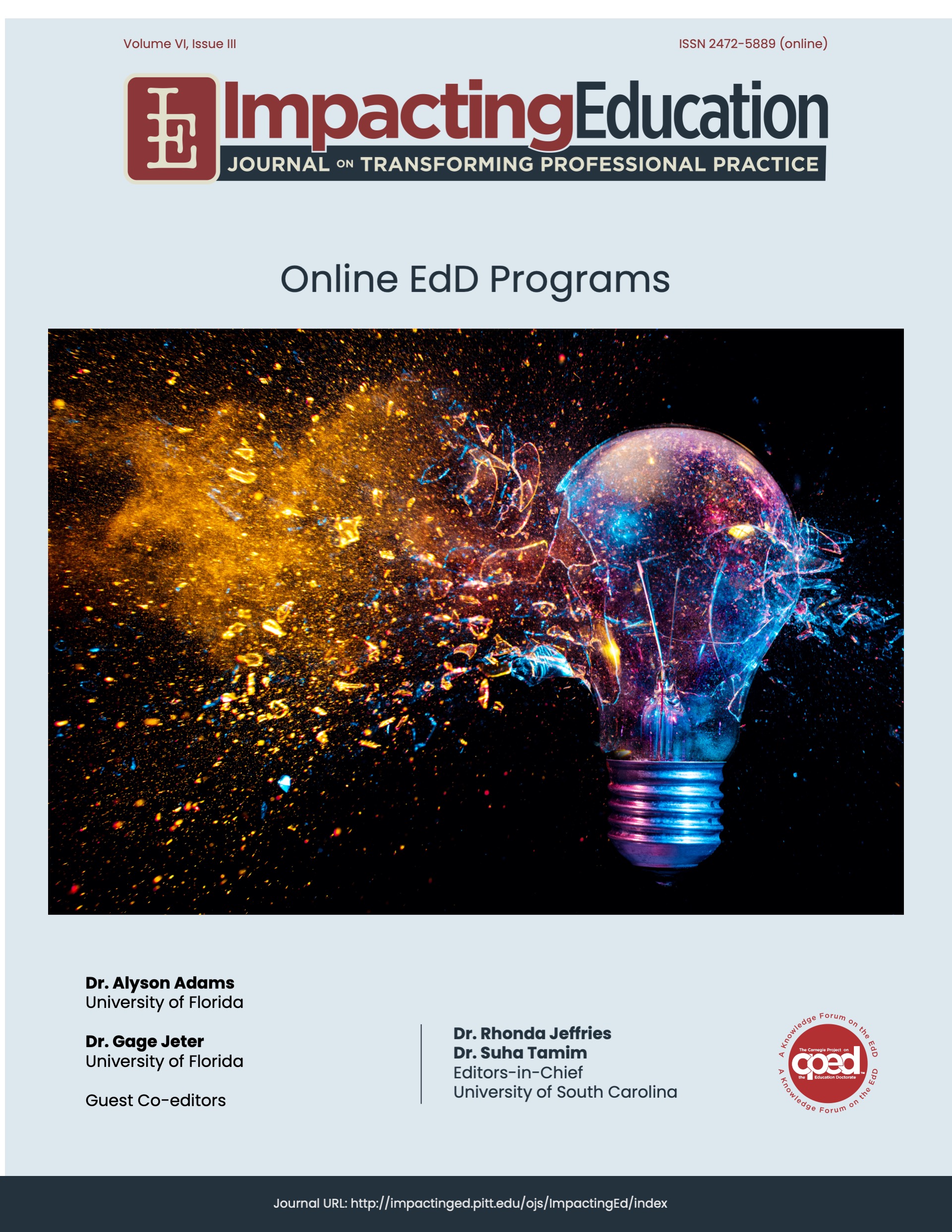 					View Vol. 6 No. 3 (2021):  Online EdD Programs
				
